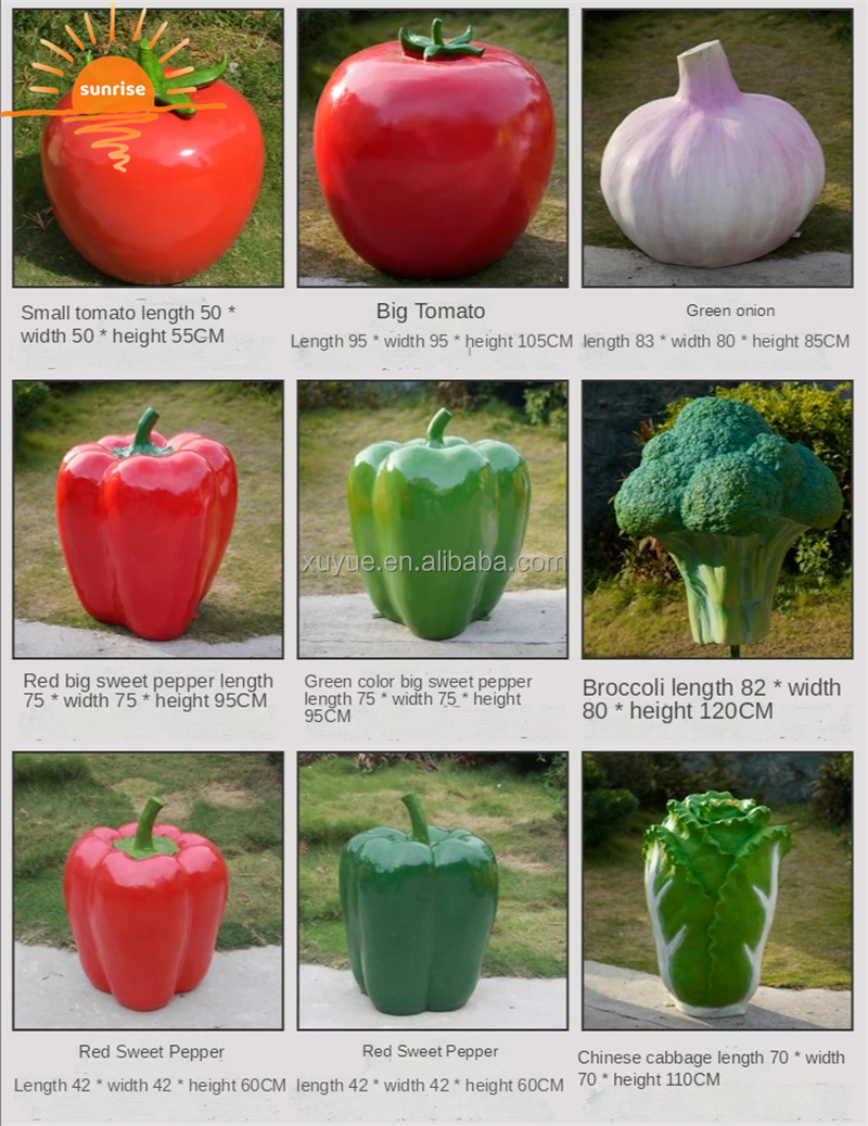 2022 New  Fiberglass Resin Vegetable Fruit Pumpkin Watermelon Strawberry Pineapple Sculpture Outdoor Mall Fiberglass Decoration