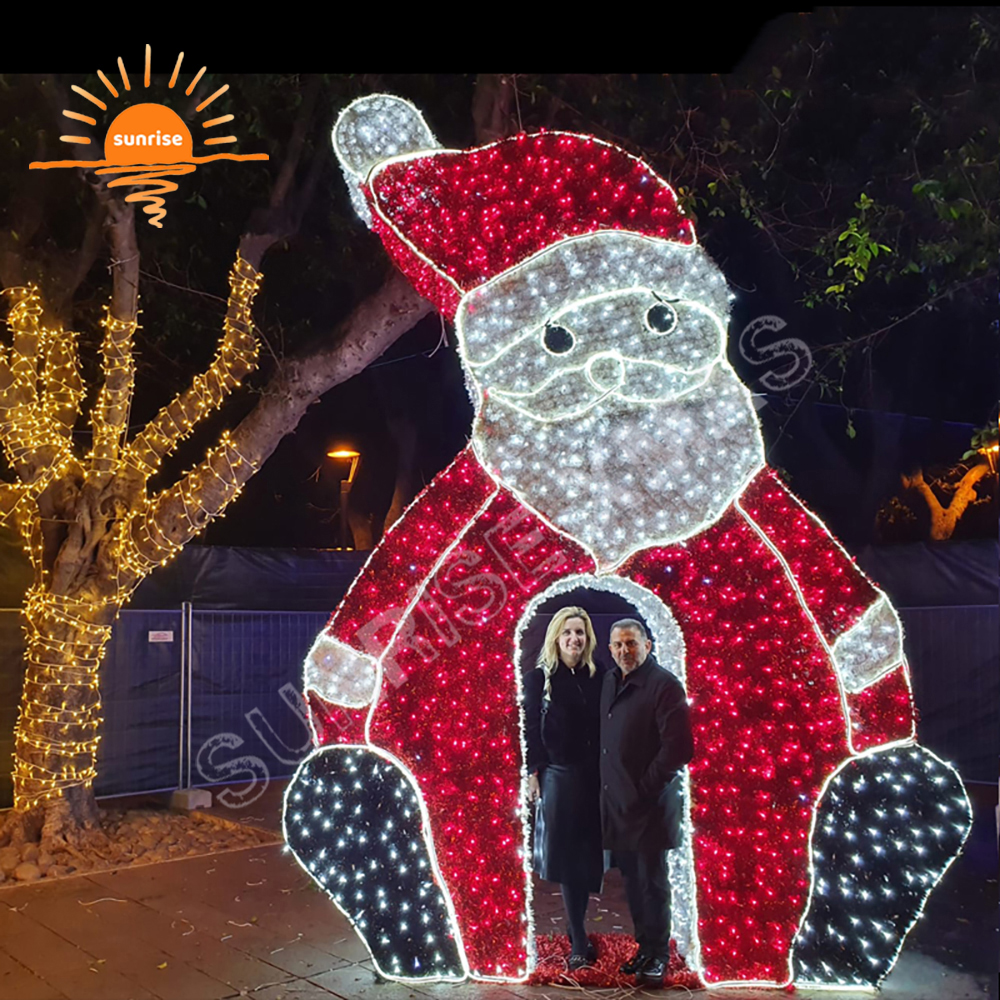 High-quality waterproof Animals theme park large Christmas Polar bear light show 3d giant outdoor arch pattern decorative light