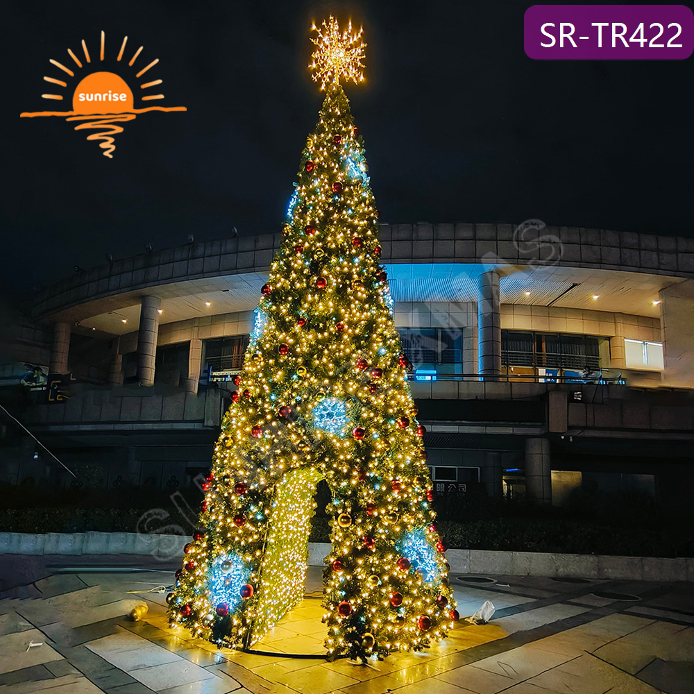 Commercial 6m 7m 10m 15m 20m Large Outdoor Giant Christmas Tree with Light Custom Light Show Decoration for Shopping Mall Hotel