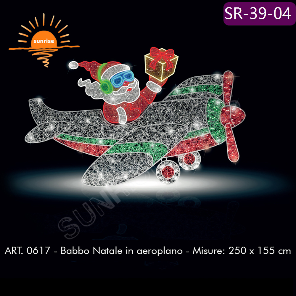high-quality Festival Street Airplane Motif Lights LED Decorations New Year Christmas Airplane Decorative Lightings