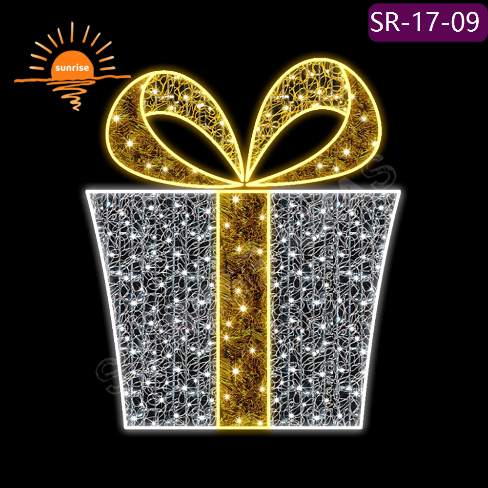 Holiday mall decoration theme lights Best led christmas gift box Light Displays for park Landscape lighting