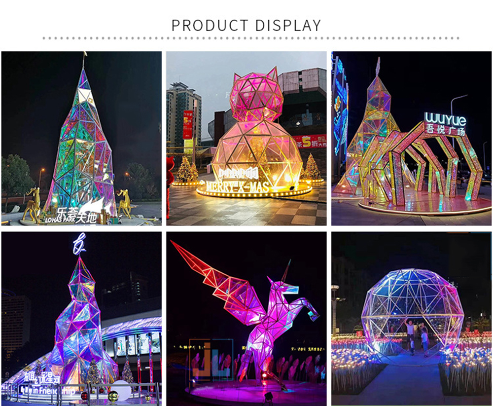 Frame Artificial Giant Christmas Tree Ornament Decoration 6meter Metal Sunrise Steel Frame and LED Light Large Xmas Tree CN;ZHE