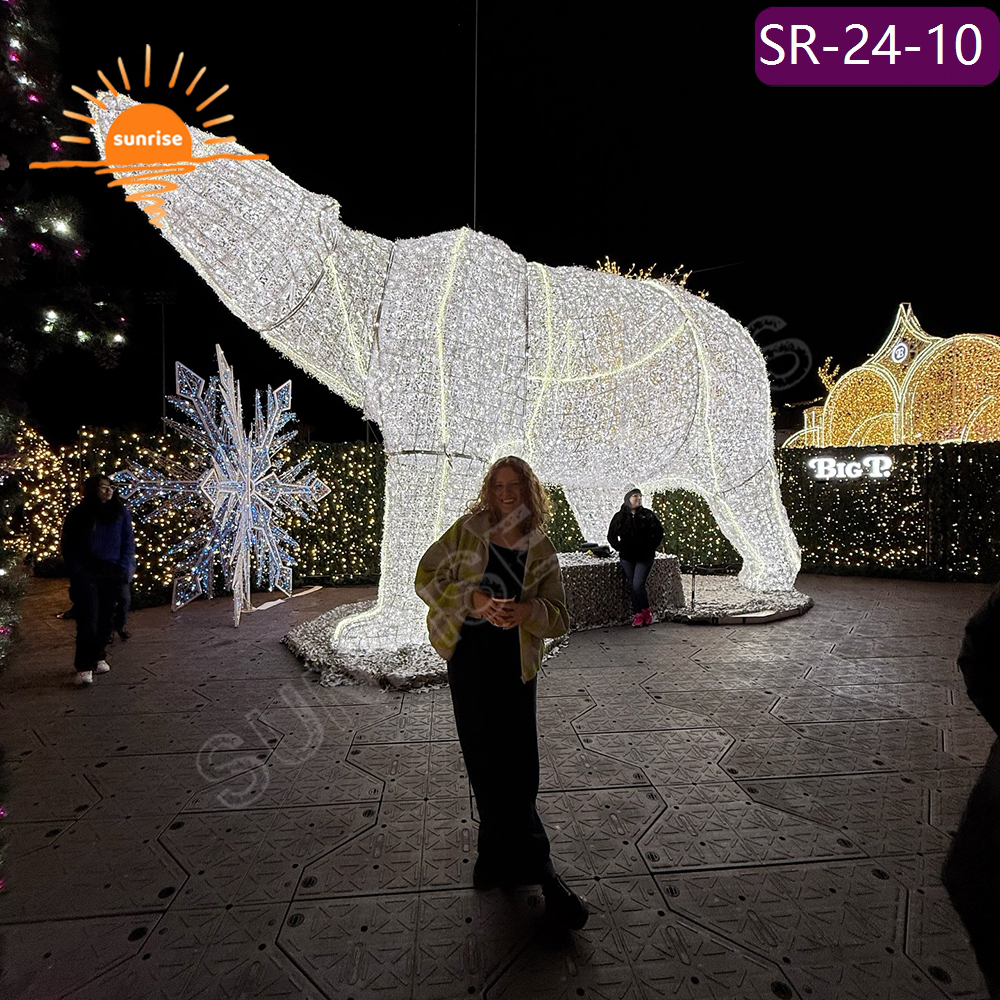 Customizable Giant Led Polar Bear motif light for Festive Displays Christmas street Best Holiday Light show in stock