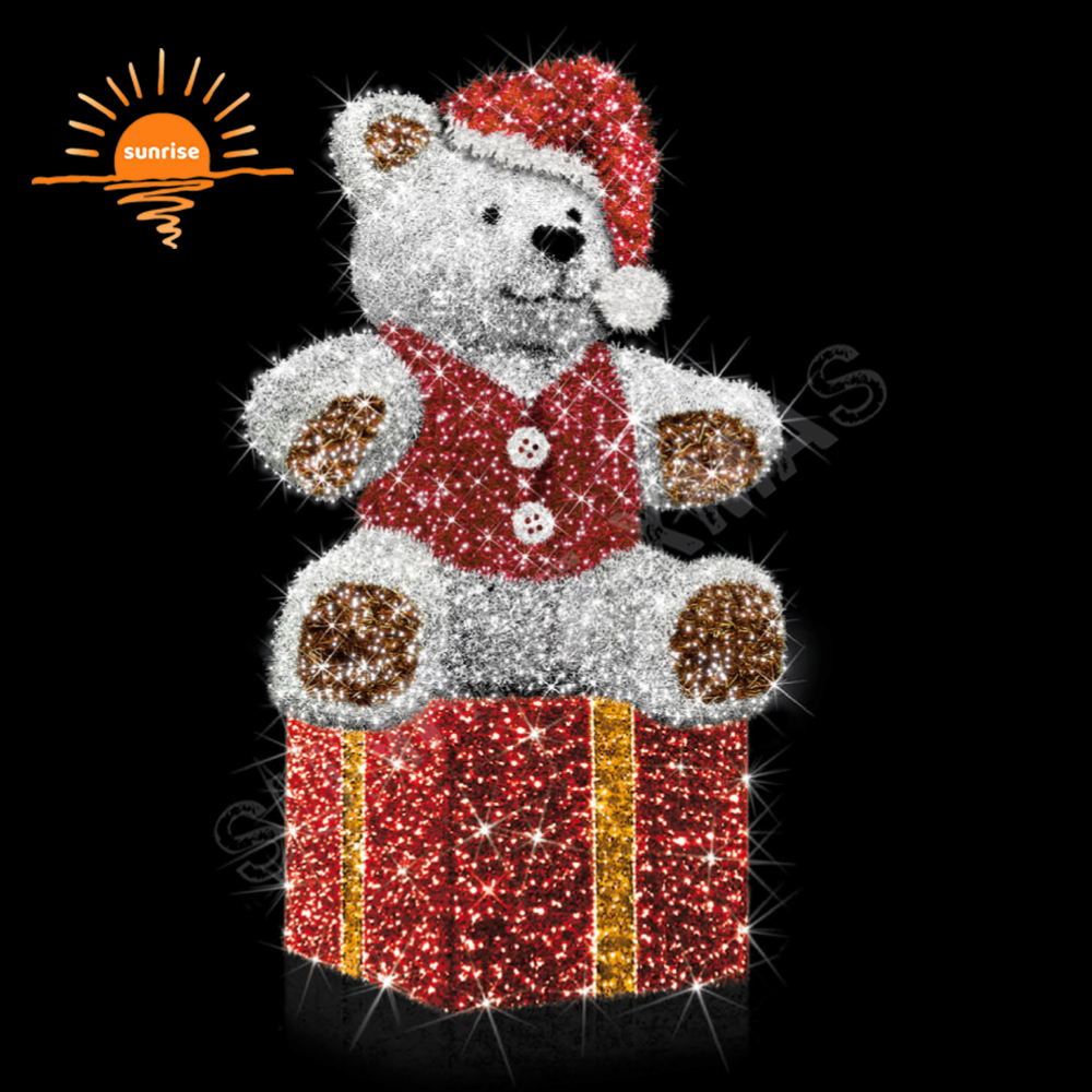 Led Lights North Pole Sigh Motif Panda and Bear Decoration for Playgrounds Animated Merry Christmas Santa Waterproof Decoration