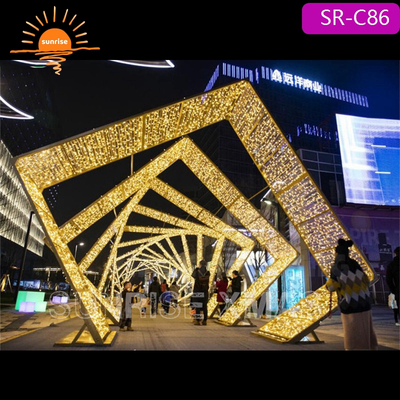 2022 High Quality Outdoor Waterproof Christmas 3d Gift Box Motif Light for Shop Mall Decoration