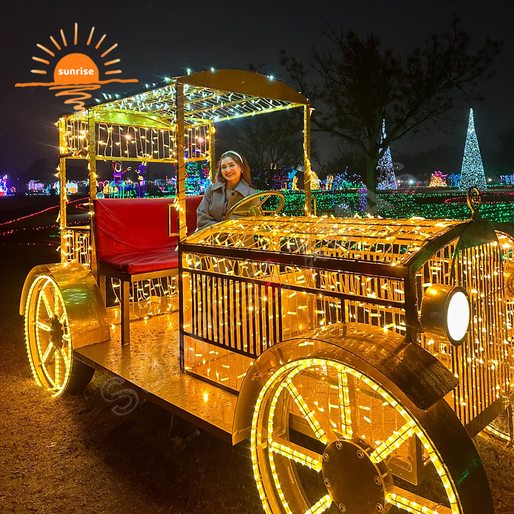 OEM Custom New Design Large Led Car Motif Light Show IP65 Outdoor Waterproof Christmas Vehicle Light for Holiday Decoration