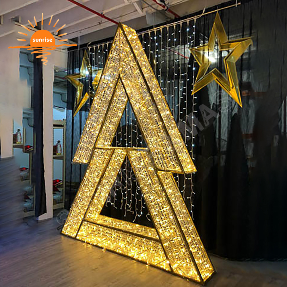 IP65 Led star motif lights Christmas outdoor commercial tree decoration festival Party Event Ornament light show for mall
