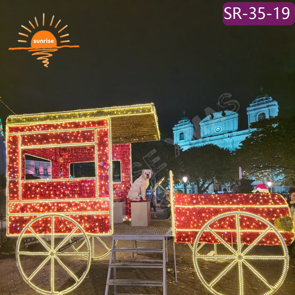 LED custom Design train Vehicle Light Party Event Ornament holiday season mall park decoration 3D giant Luminescence motif