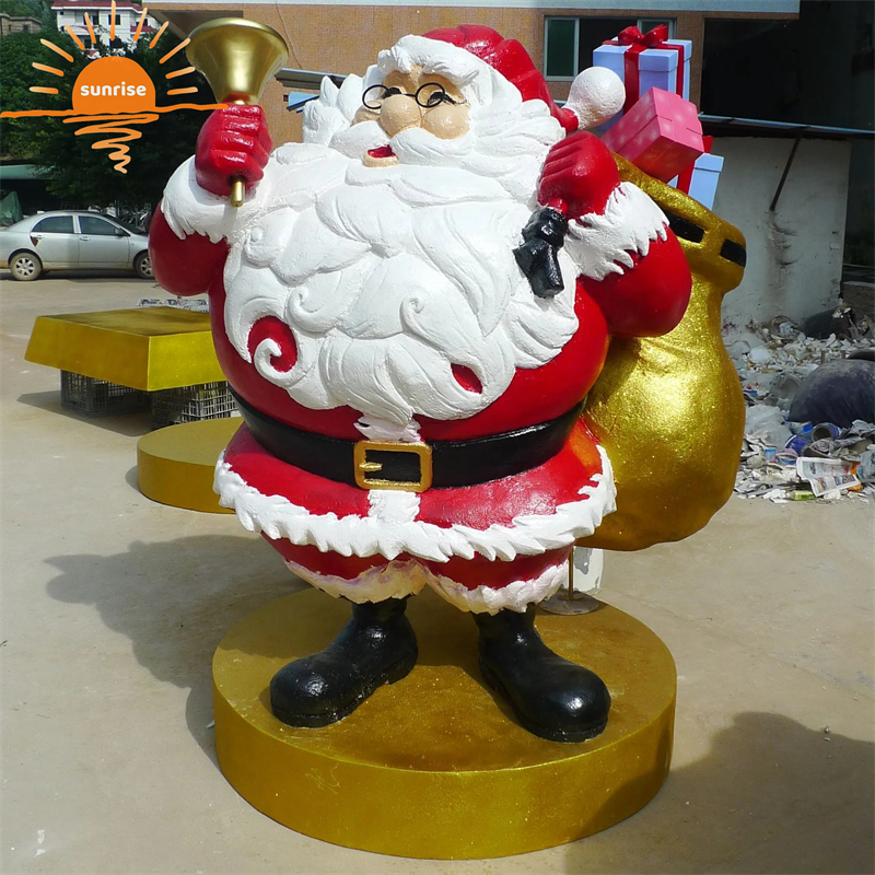 Fiberglass Santa Claus Christmas Sculpture Large Figurine Statue Ornaments Garden Landscaping Decorations