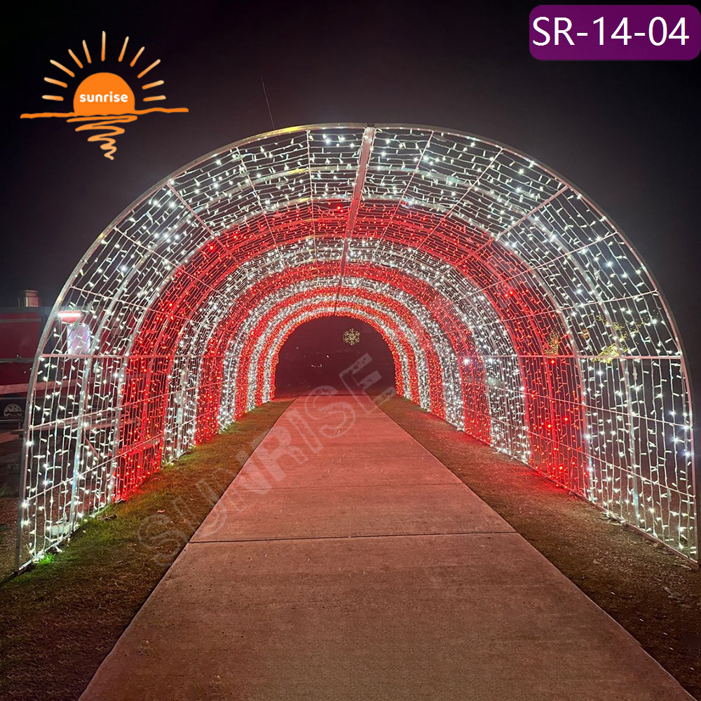 IP65 Outdoor Programmable RGB Color Change LED Lighting walk through Tunnel Arch Lighting Christmas Decoration Light Show