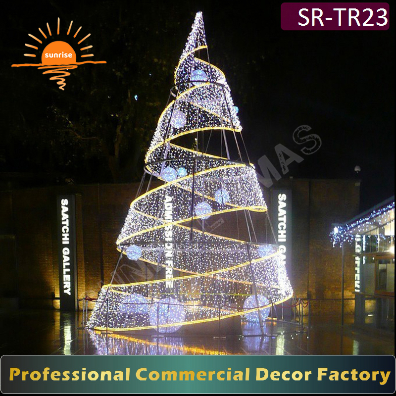 IP65 large 16-66FT Christmas with LED light Built in branches Best outdoor Artificial UV Rated New PVC material simulated tree