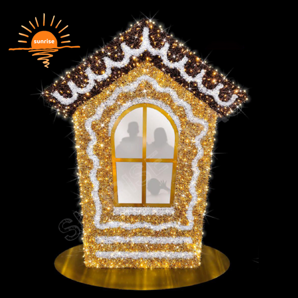 Decor for Christmas 3D Large Outdoor Commercial LED Candy Lighted IP65 Christmas Pancake Christmas House Decorations