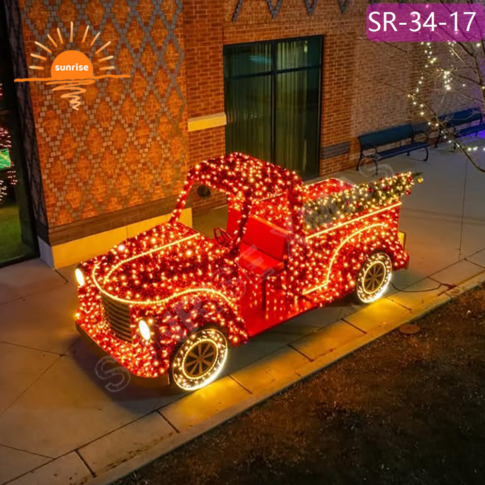 Large Custom LED pickup truck Motif for Park Large Commercial IP65 Led Vehicle Light Xmas Outdoor Sports Car Decoration