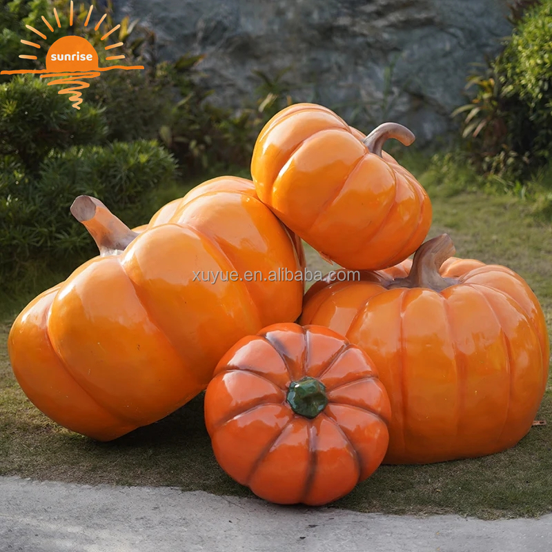 2022 New  Fiberglass Resin Vegetable Fruit Pumpkin Watermelon Strawberry Pineapple Sculpture Outdoor Mall Fiberglass Decoration