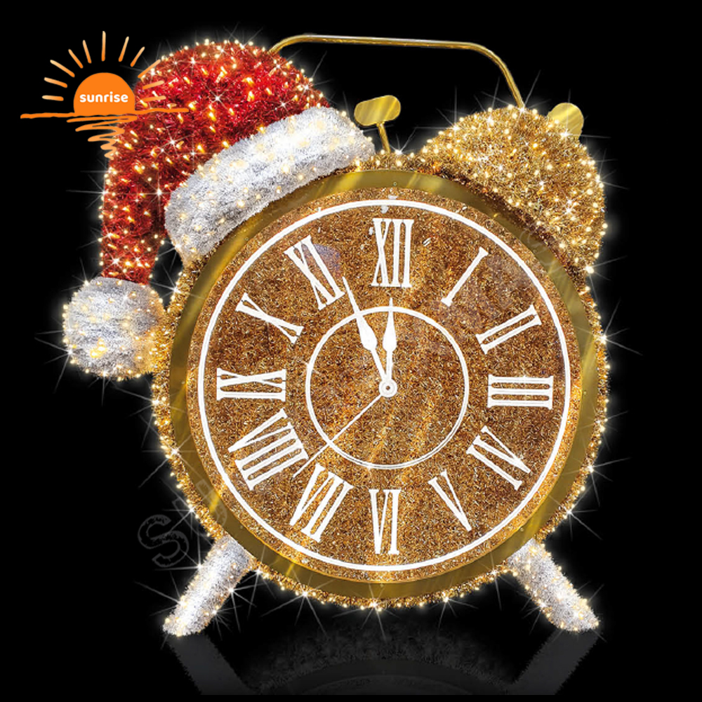 Xmas Mailbox Post for Christmas Shopping Center Outdoor Waterproof Ornament Alarm Clock Decoration Mailbox Motif Light