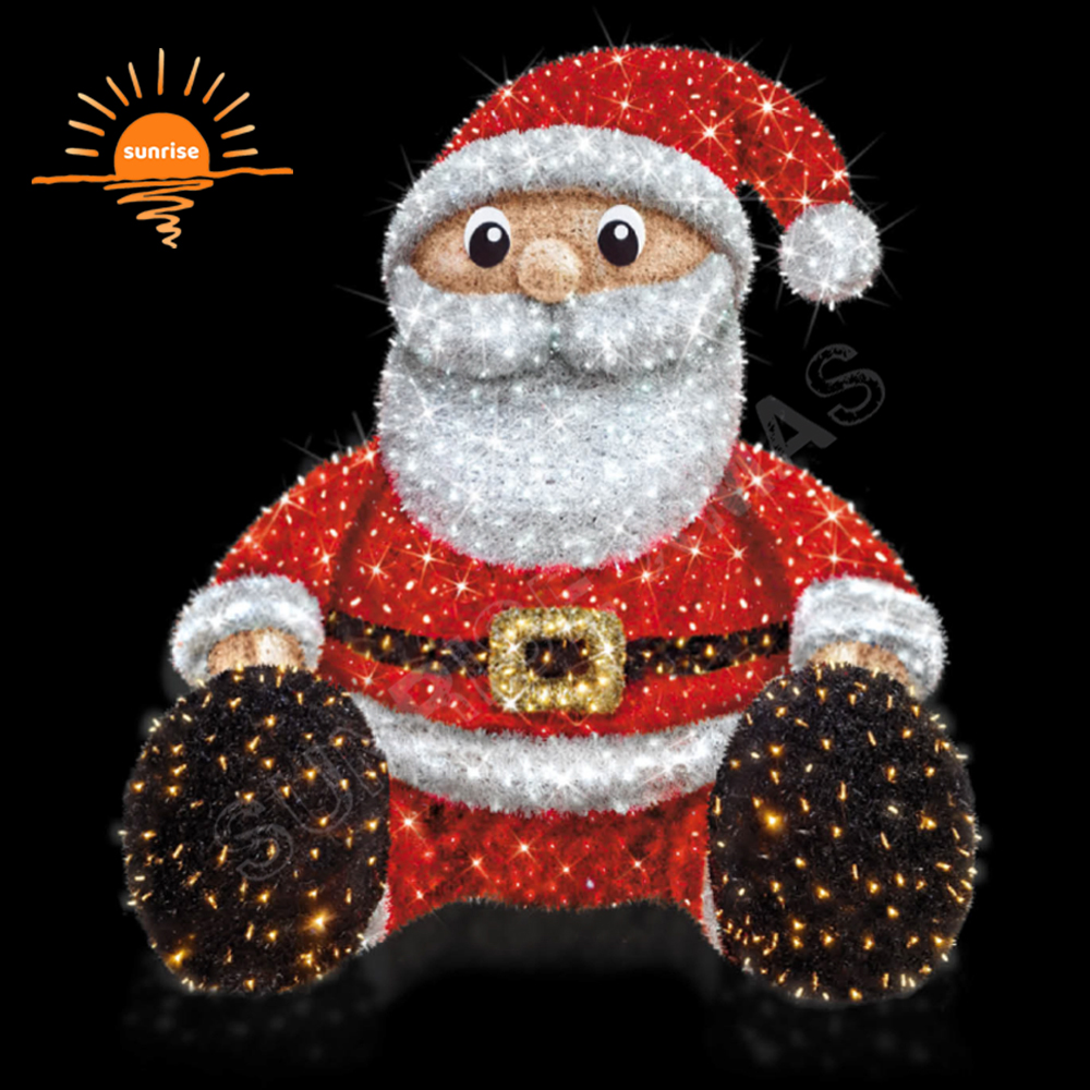 New Outdoor Lighted Large Led Christmas Reindeer Large Xmas Lighted Santa Claus Elf Ornament for Holiday Decoration