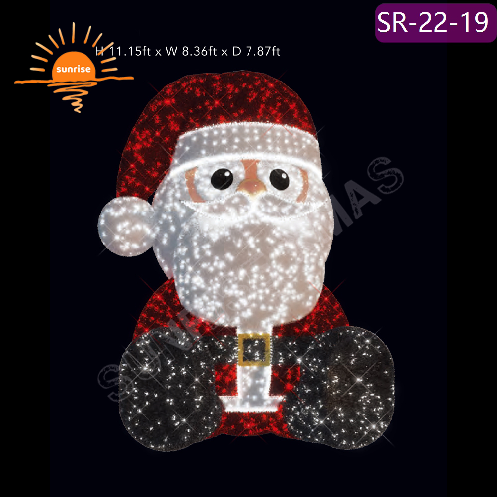 LED Santa Sleigh RGB pixel lights for Commercial Outdoor waterproof Christmas Santa Claus motif decoration