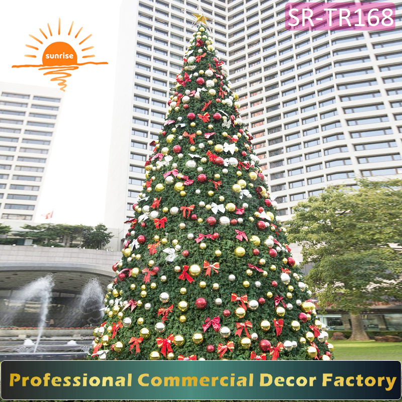 High-quality artificial large tree with ball bow LED Christmas Tree RGB Color Changing with Music Sync & Remote Control