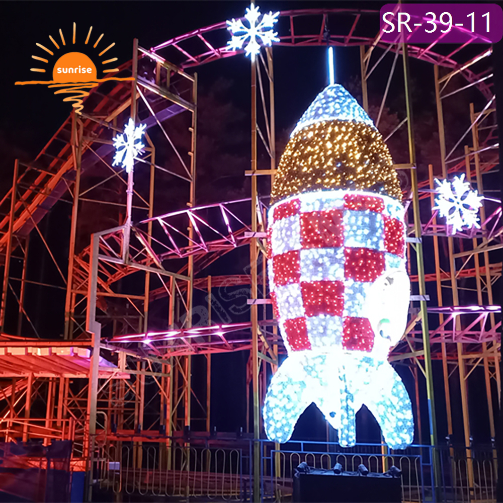 Large 3D LED Airplane Motif Light for Outdoor Christmas Holiday Light Display customizable design photo op helicopter decoration