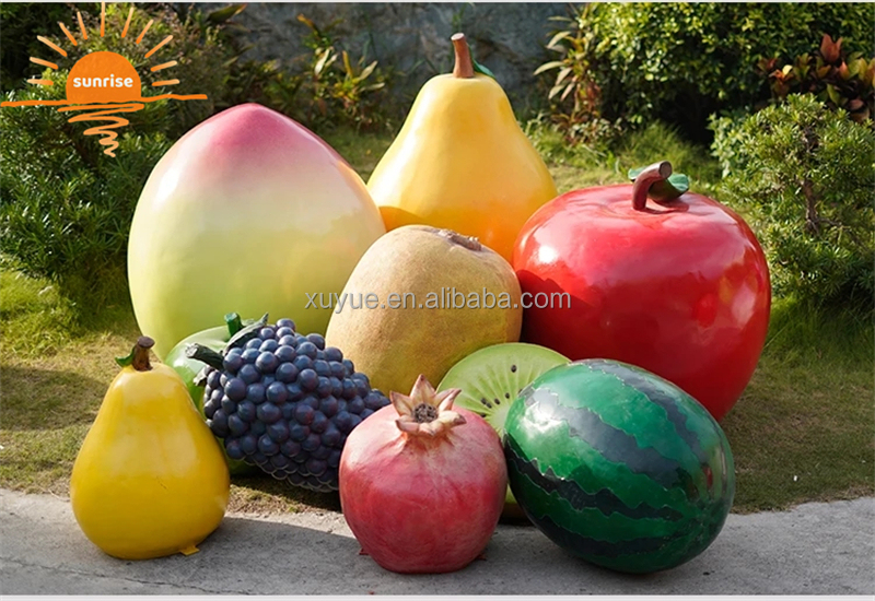 2022 New  Fiberglass Resin Vegetable Fruit Pumpkin Watermelon Strawberry Pineapple Sculpture Outdoor Mall Fiberglass Decoration