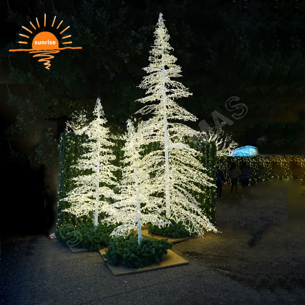 LED Light Show RGB Commercial Outdoor Xmas Tree Decoration Christmas Tree LED Artificial Birch for Festive Displays in Stock