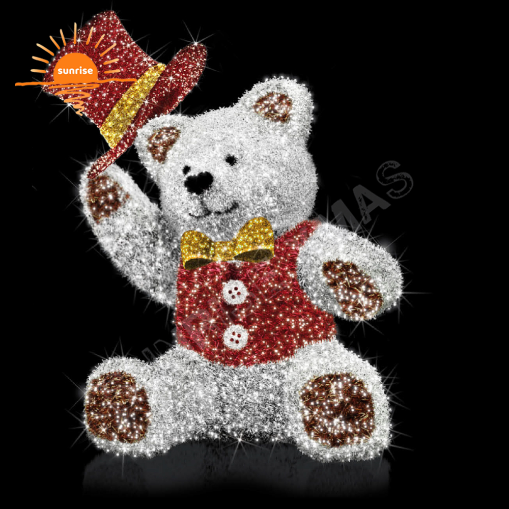 Led Lights North Pole Sigh Motif Panda and Bear Decoration for Playgrounds Animated Merry Christmas Santa Waterproof Decoration