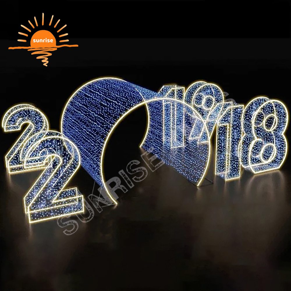 2025 Outdoor IP65 Custom Christmas Numbers for Mall Xmas Park Decorations large Commercial LED Waterproof Motif Lighted in stock