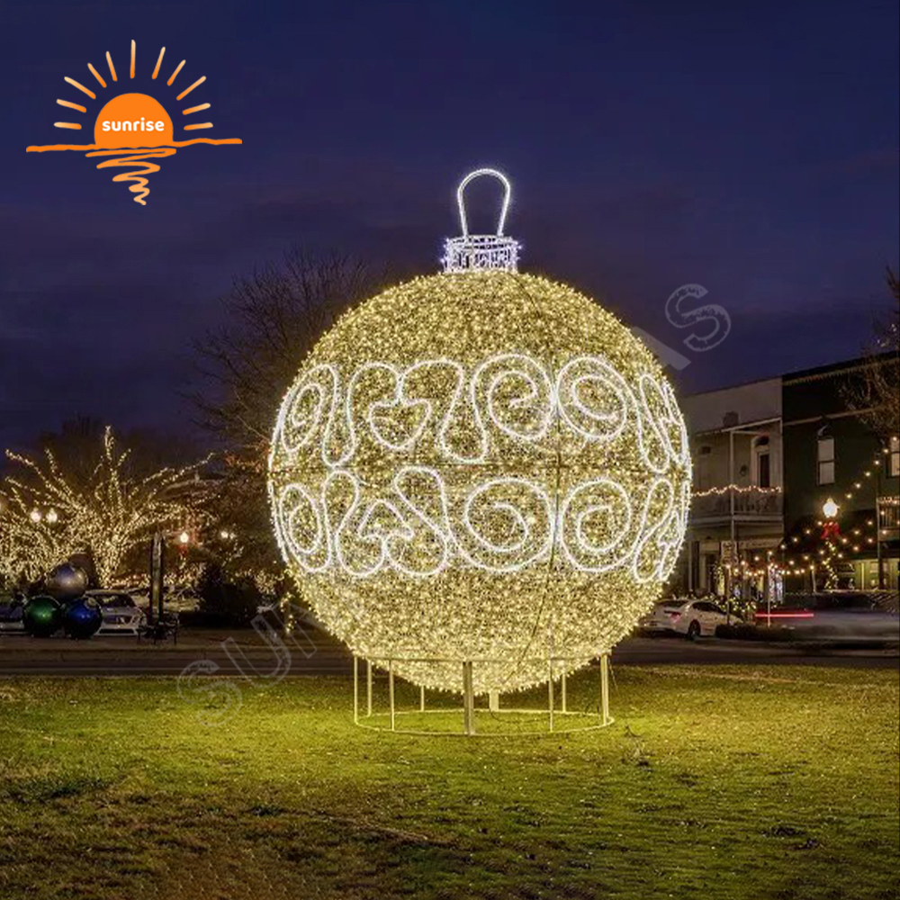 High-quality Waterproof Theme Park Large Halloween Pumpkin Head Ball Light 3d Giant Outdoor Bauble/ornament Decorative LED Light