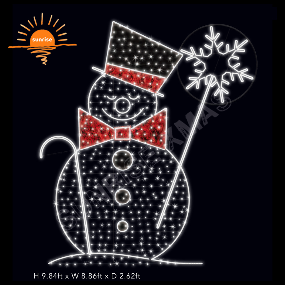 Decor for Christmas 3D Large Outdoor Commercial LED Snowman Lighted Christmas Santa Claus Pancake Man Christmas Tree Decorations