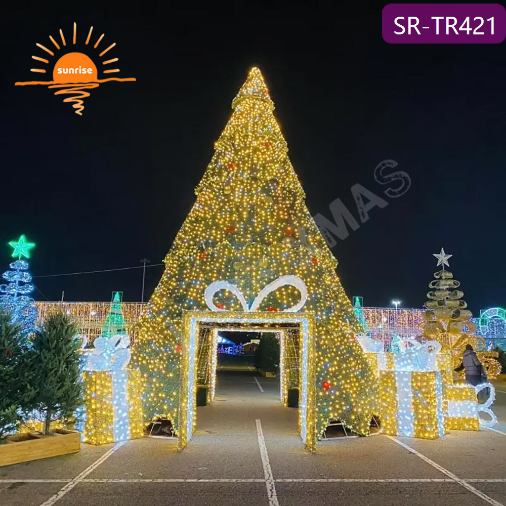 Commercial 6m 7m 10m 15m 20m Large Outdoor Giant Christmas Tree with Light Custom Light Show Decoration for Shopping Mall Hotel