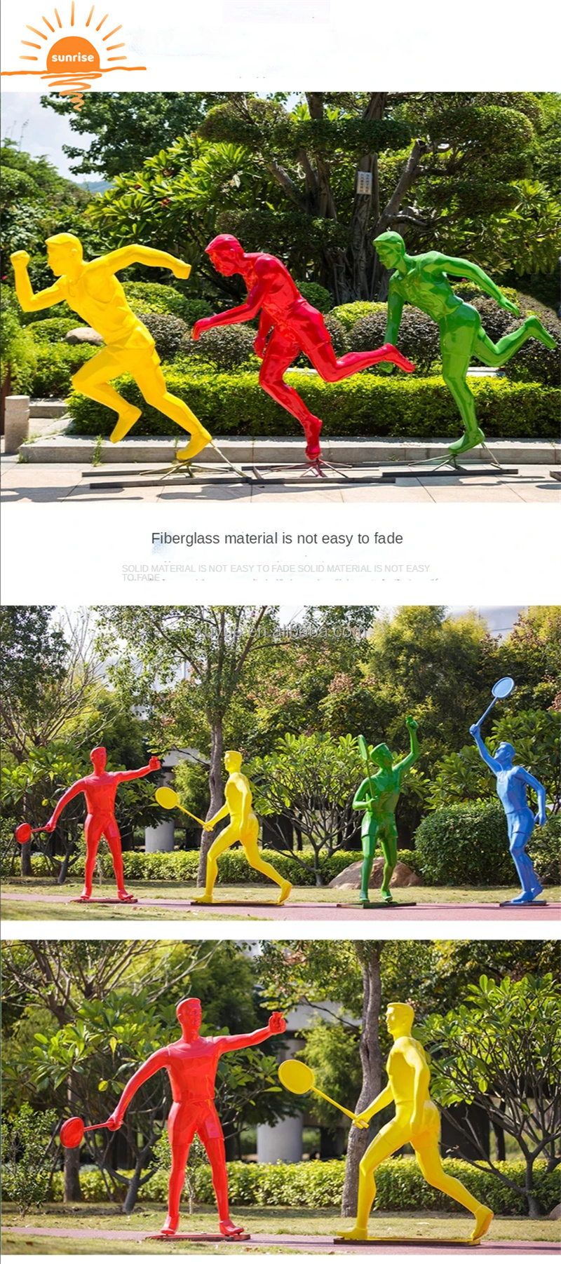 Life Size Fiberglass Resin Sports Basketball Court Sculpture Garden Ornaments Outdoor Mall Fiberglass Decoration