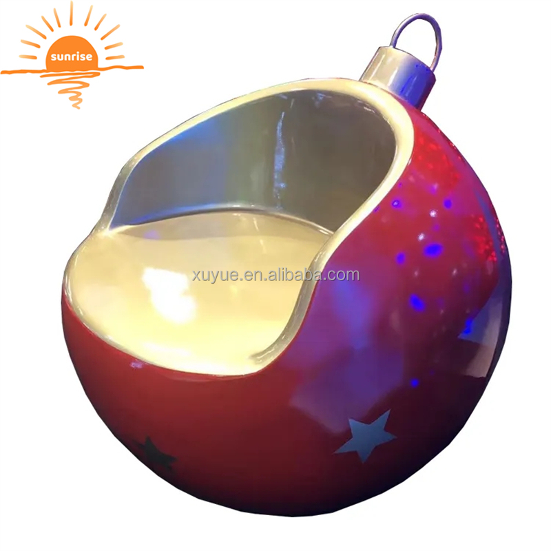 Commercial Christmas Decorations Diameter 80cm Fiberglass Ball Chair Christmas Decoration