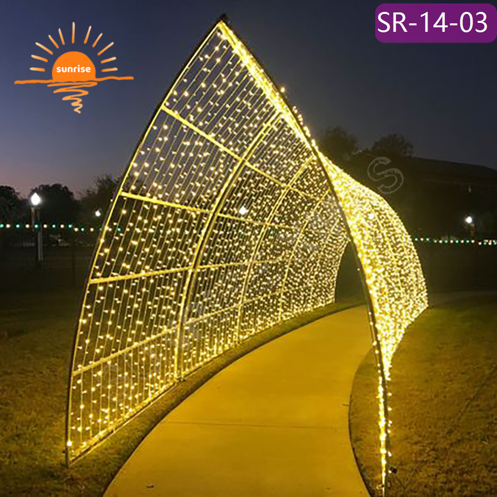IP65 Outdoor Programmable RGB Color Change LED Lighting walk through Tunnel Arch Lighting Christmas Decoration Light Show