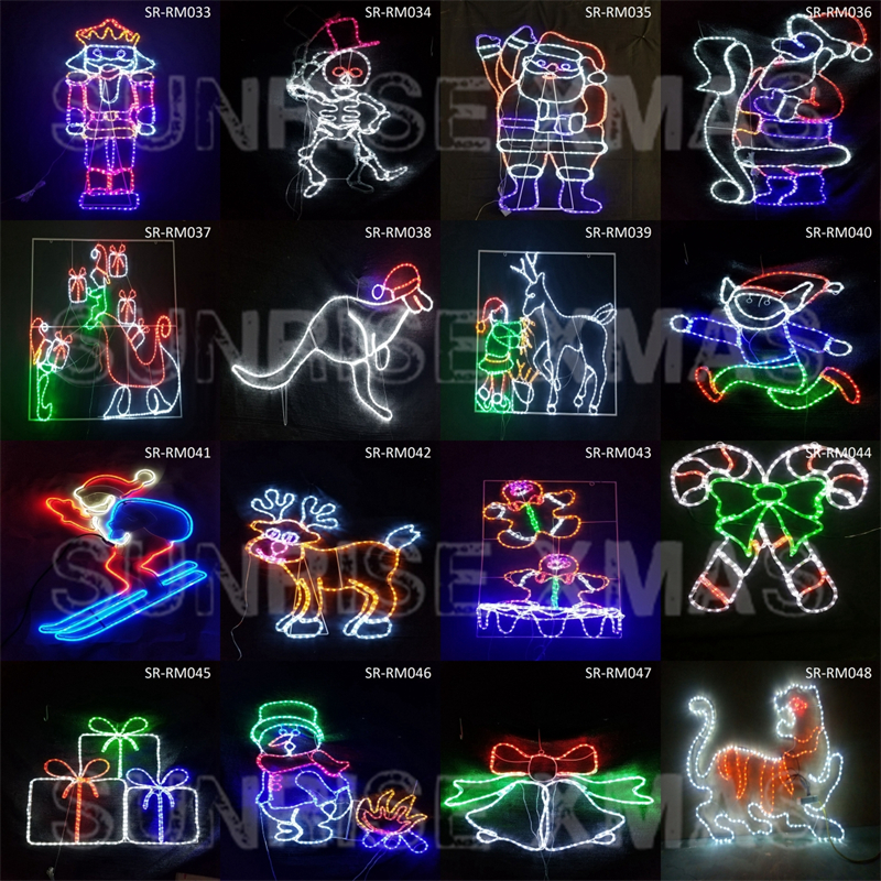 2D LED Christmas Santa Light Outdoor Waterproof Luminescence String Lights Motif Light