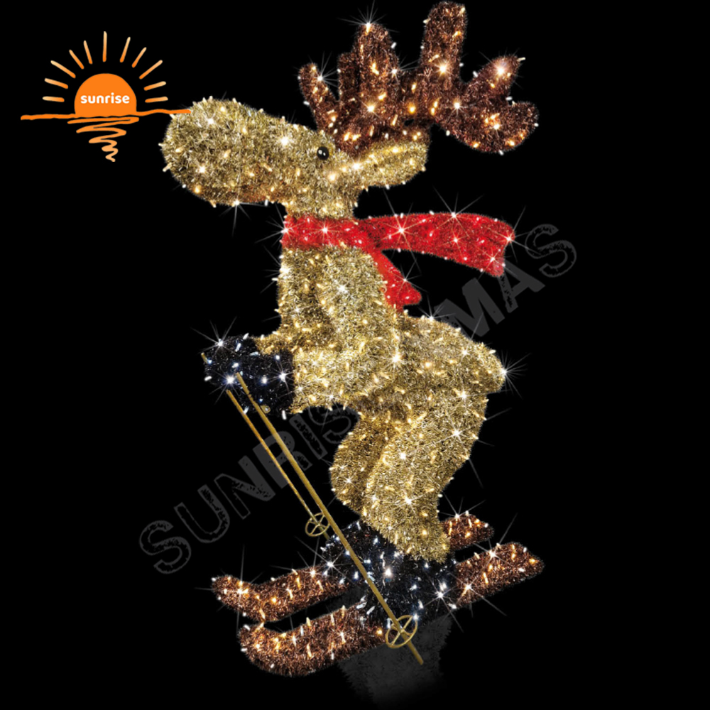 New Outdoor Light Large Led Christmas Reindeer Chair Large Xmas Ballet Dancer Motif Lighted Snowmen Nutcraker /soldier Ornament