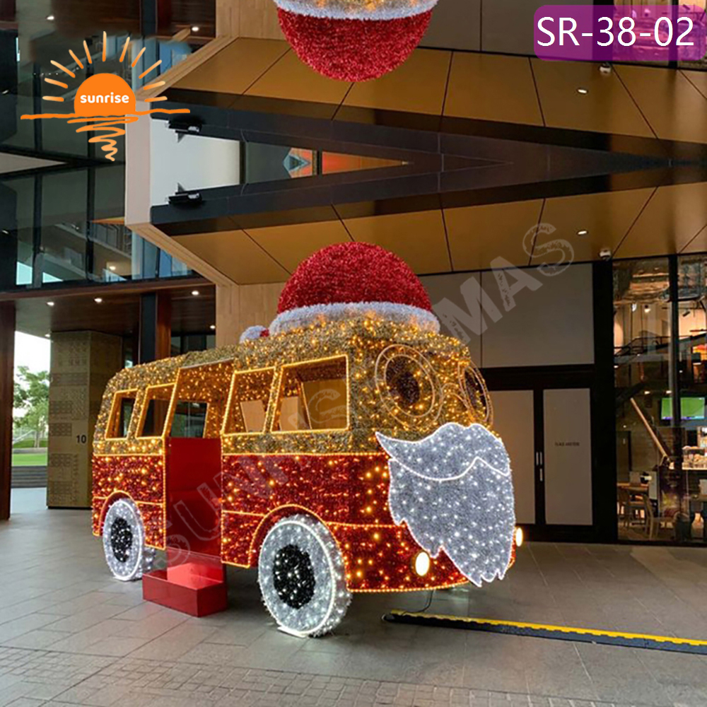 High-quality Christmas Vehicle Lighted show for Holiday Yard Decorations IP65 White Large Outdoor LED Sleigh LED party Light Up