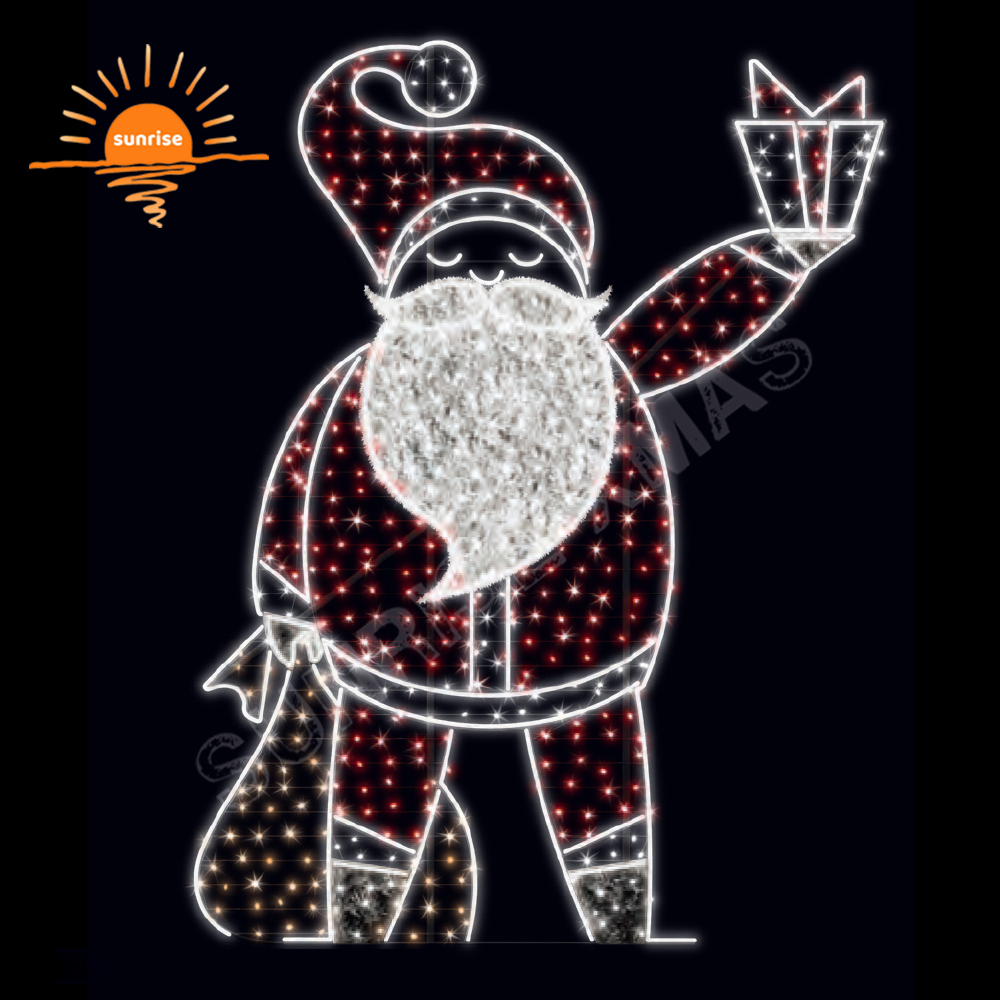 Decor for Christmas 3D Large Outdoor Commercial LED Snowman Lighted Christmas Santa Claus Pancake Man Christmas Tree Decorations