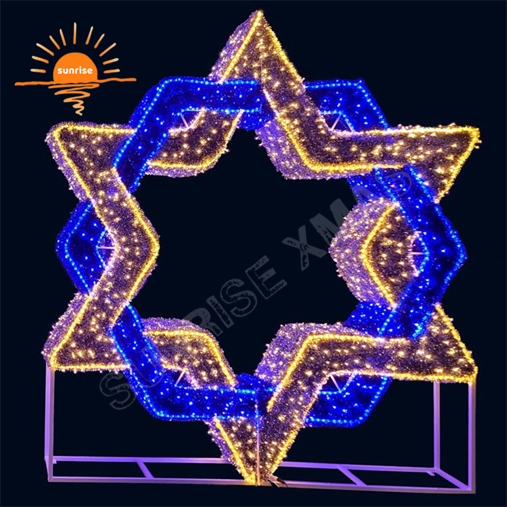 Giant Led star motf lights Christmas lighting for outdoor commercial and 3D xmas star mall decoration in stock