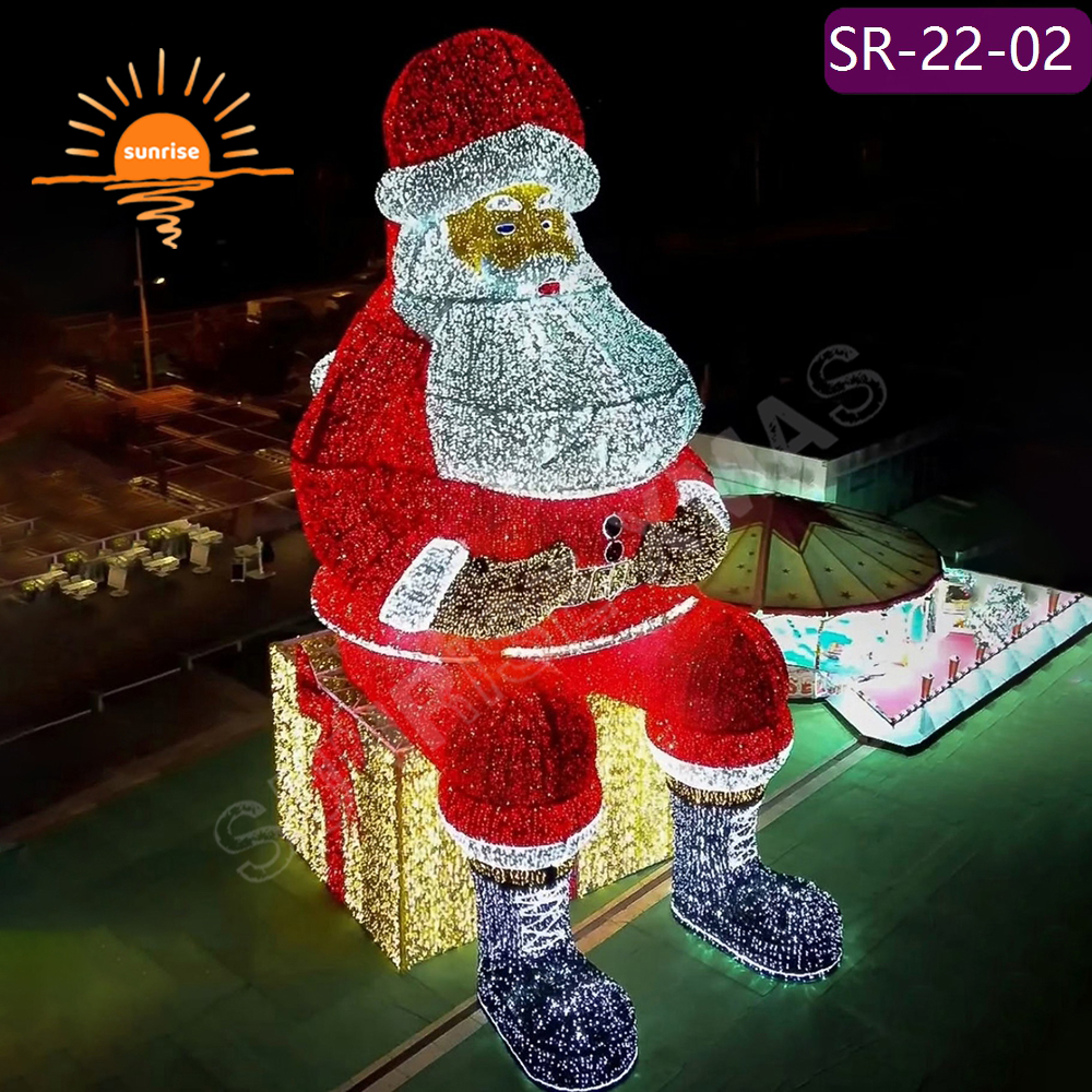 Giant christmas decoration supplies Best Holiday Santa Claus Light Displays led 3D street motif light show