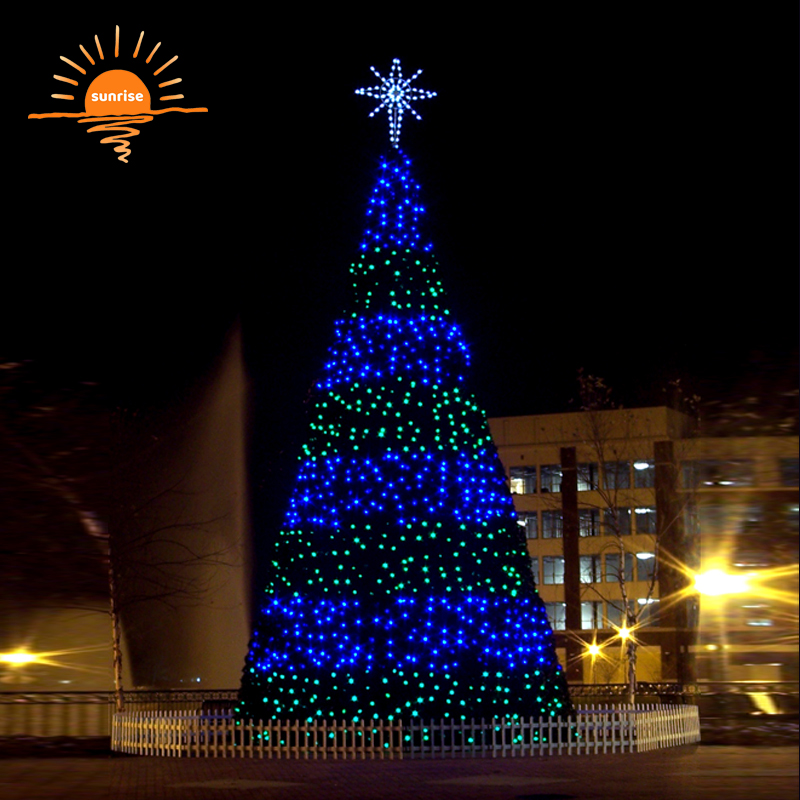 Outdoor Giant Decorations Metal Outdoor Lighted Giant LED Christmas Tree Music Programmable Artificial PVC Christmas Tree