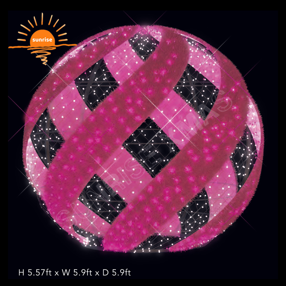 Outdoor Large Led Christmas Ball Motif Light 3d Large Bauble Commercial Led Lighted Christmas for Outdoor Christmas Decoration