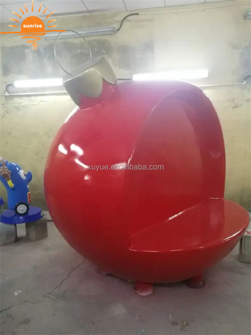 Outdoor Fiberglass Large 200cm Selfie Ball Chair for Christmas Decoration Shopping Mall