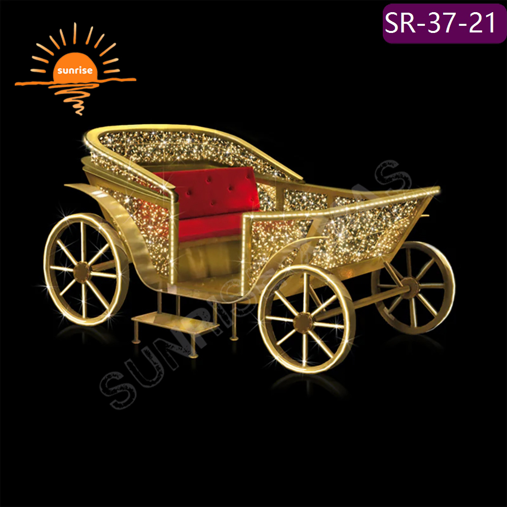 Christmas Lighted show for Holiday Yard Decorations in stock IP65 White Large Outdoor LED Sleigh LED party Light Up Decor