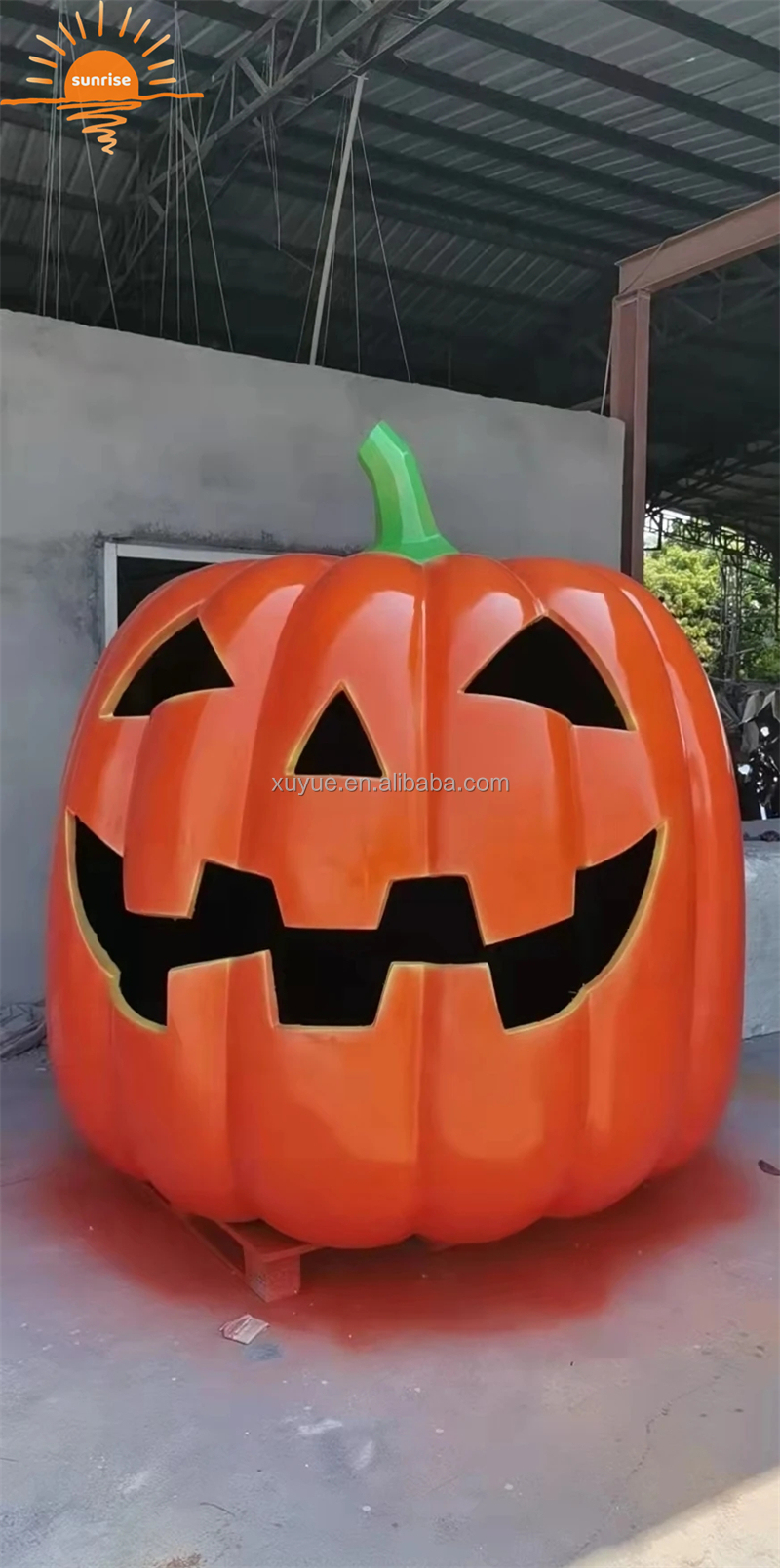 Fiberglass Halloween Sculpture Pumpkin Glowing Sculpture Holiday Crafts Customization