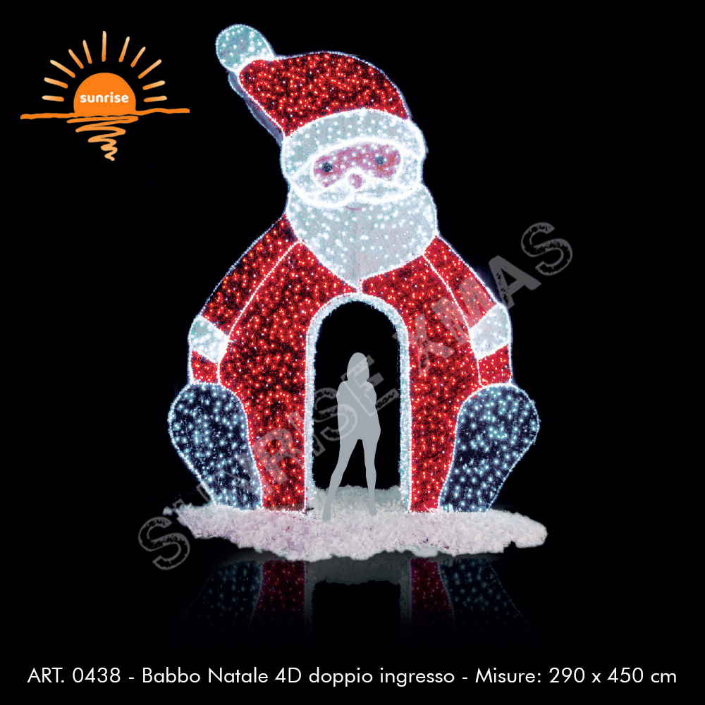 Luminescence led Santa Claus motif light outdoor waterproof walk through star tunnel decoration Christmas tree photo op arch