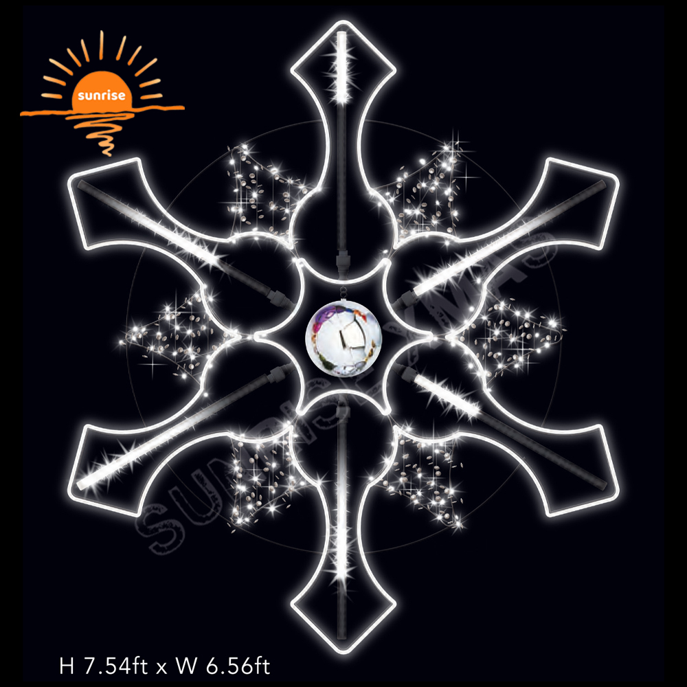 Christmas Decoration Supplies Commercial Huge Outdoor LED  Lighted 3d Christmas Snowflake Large Outdoor Christmas Decorations