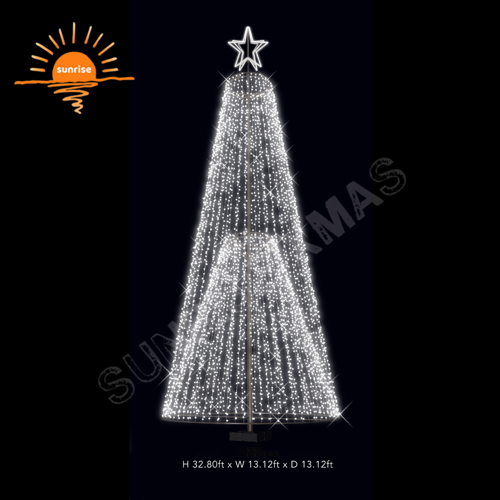 Christmas Waterproof Giant Tree Motif Lights for Commercial Custom Outdoor Christmas Star Decoration Artificial Christmas Tree