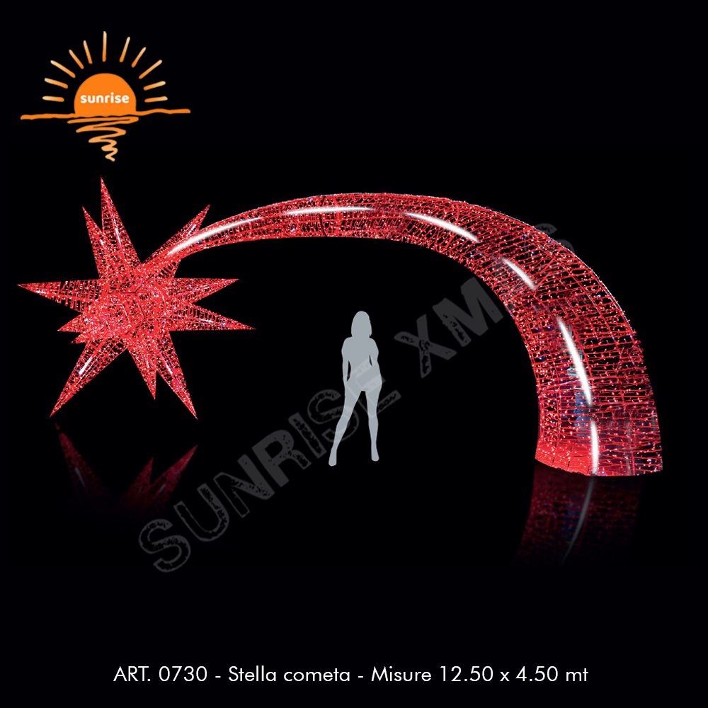 outdoor Christmas 3D starburst tunnel LED walk through the shooting star arch large IP65 street motif light decoration
