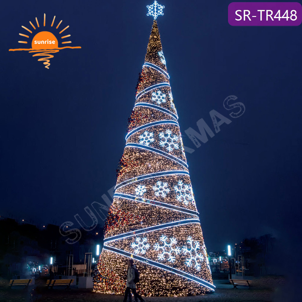 DMX RGBW Commercial Outdoor LED Lighted Giant Large Artificial simulated tree Christmas Fire-resistant material for safety Tree
