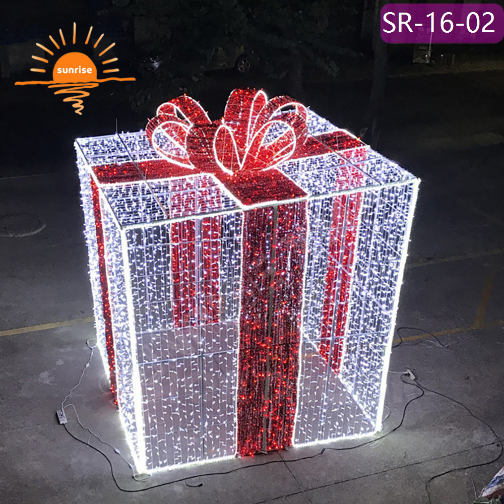 Luminescence Commerical Outdoor Christmas Large Decorative Walk Through tunnel LED motif Lighted Gift Box for Shopping Mall